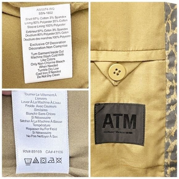 ATM Anthony Thomas Melillo Leopard PrintDenim Button Down Jacket Medium - Picture 6 of 9